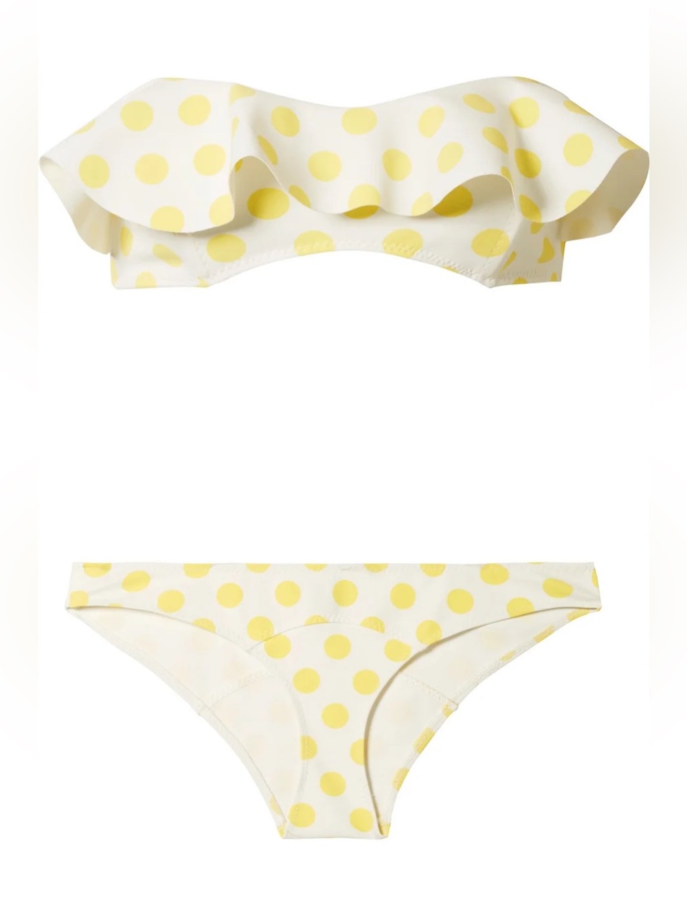 LISA MARIE FERNANDEZ Natalie Bikini Polka-dot Bonded Bandeau Top & Bottoms